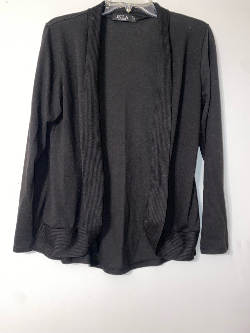 JKLA Black Open-Front Women's Cardigan Sweater